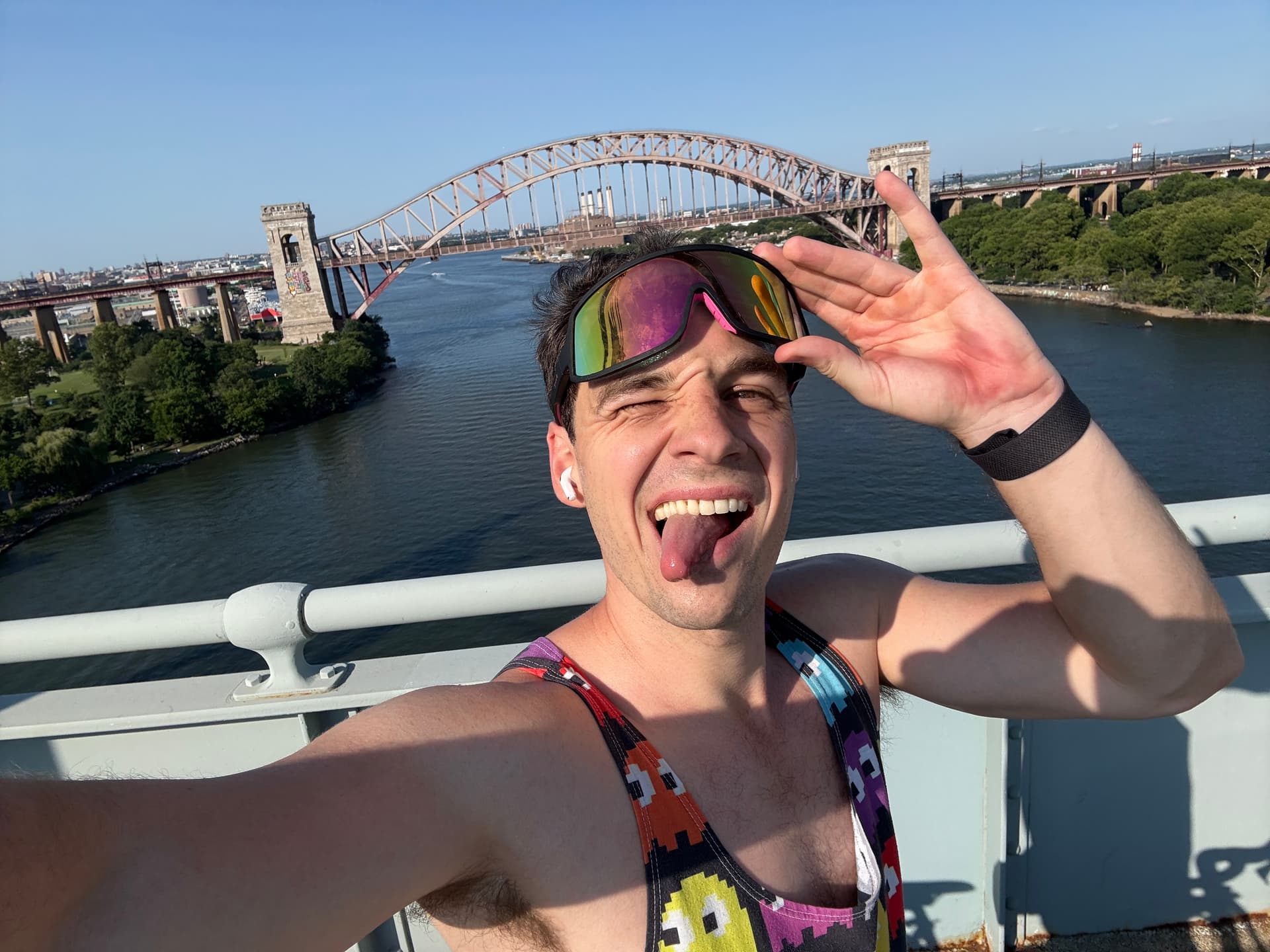 Chad on a bridge